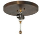 Meyda Lighting Pine Branch 20" 2-Light Dark Burnished Antique Copper Flush Mount LIght With Amber Mica Shade Glass