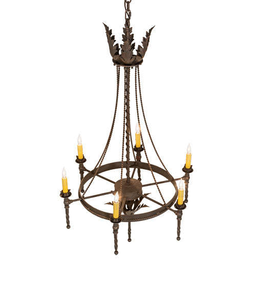 Meyda Lighting Pine Branch 20" 2-Light Dark Burnished Antique Copper Flush Mount LIght With Amber Mica Shade Glass