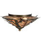 Meyda Lighting Pine Branch 20" 2-Light Light Burnished Antique Copper Flush Mount Light With Silver Mica Shade Glass