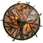 Meyda Lighting Pine Branch 20" 2-Light Light Burnished Antique Copper Flush Mount Light With Silver Mica Shade Glass