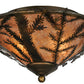 Meyda Lighting Pine Branch 20" 2-Light Light Burnished Antique Copper Flush Mount Light With Silver Mica Shade Glass