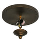 Meyda Lighting Pine Branch 20" 2-Light Light Burnished Antique Copper Flush Mount Light With Silver Mica Shade Glass