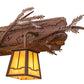 Meyda Lighting Pine Branch 24" 2-Light Rust Valley View Wall Sconce With Beige Iridescent Shade Glass