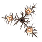 Meyda Lighting Pine Branch 24" 3-Light Cafe Noir Valley View Chandelier With Honey Art Shade Glass