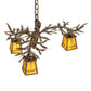 Meyda Lighting Pine Branch 24" 3-Light Dark Burnished Antique Copper Valley View Chandelier With Amber Mica Shade Glass