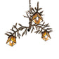 Meyda Lighting Pine Branch 24" 3-Light Dark Burnished Antique Copper Valley View Chandelier With Amber Mica Shade Glass