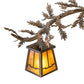 Meyda Lighting Pine Branch 24" 3-Light Dark Burnished Antique Copper Valley View Chandelier With Amber Mica Shade Glass