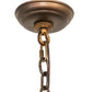 Meyda Lighting Pine Branch 24" 3-Light Dark Burnished Antique Copper Valley View Chandelier With Amber Mica Shade Glass