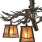 Meyda Lighting Pine Branch 24" 3-Light Light Burnished Antique Copper Valley View Chandelier With Silver Mica Shade Glass