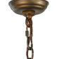 Meyda Lighting Pine Branch 24" 3-Light Light Burnished Antique Copper Valley View Chandelier With Silver Mica Shade Glass