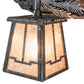 Meyda Lighting Pine Branch 25" 2-Light Antique Iron Gate Valley View Vanity Light With Silver Mica Shade Glass