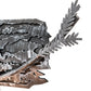 Meyda Lighting Pine Branch 25" 2-Light Antique Iron Gate Valley View Vanity Light With Silver Mica Shade Glass
