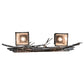 Meyda Lighting Pine Branch 25" 2-Light Antique Iron Gate Valley View Vanity Light With Silver Mica Shade Glass