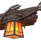 Meyda Lighting Pine Branch 25" 2-Light Cafe Noir Valley View Wall Sconce With Honey Art Shade Glass