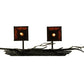 Meyda Lighting Pine Branch 25" 2-Light Coffee Bean Valley View Vanity Light With Amber Mica Shade Glass