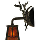 Meyda Lighting Pine Branch 25" 2-Light Coffee Bean Valley View Vanity Light With Amber Mica Shade Glass