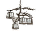 Meyda Lighting Pine Branch 26" 4-Light Oil Rubbed Bronze Valley View Chandelier With Slate Gray Shade Glass