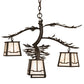 Meyda Lighting Pine Branch 26" 4-Light Oil Rubbed Bronze Valley View Chandelier With Slate Gray Shade Glass