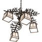 Meyda Lighting Pine Branch 26" 4-Light Oil Rubbed Bronze Valley View Chandelier With Slate Gray Shade Glass