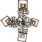 Meyda Lighting Pine Branch 26" 4-Light Oil Rubbed Bronze Valley View Chandelier With Slate Gray Shade Glass