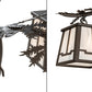 Meyda Lighting Pine Branch 26" 4-Light Oil Rubbed Bronze Valley View Chandelier With Slate Gray Shade Glass