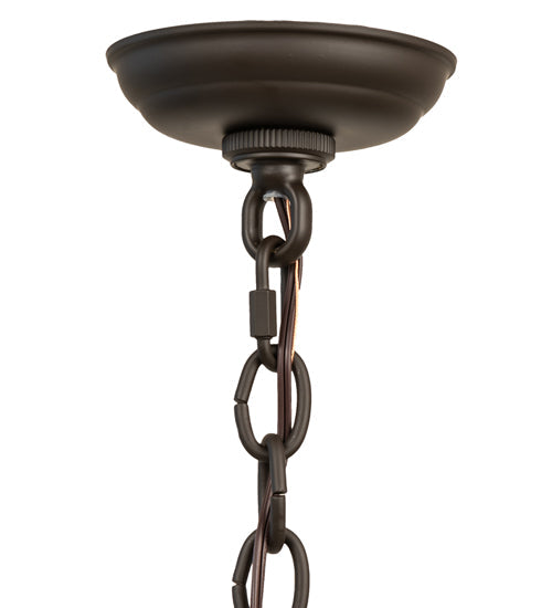 Meyda Lighting Pine Branch 26" 4-Light Oil Rubbed Bronze Valley View Chandelier With Slate Gray Shade Glass