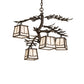 Meyda Lighting Pine Branch 26" 4-Light Oil Rubbed Bronze Valley View Chandelier With Slate Gray Shade Glass