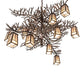 Meyda Lighting Pine Branch 262112 52" 12-Light Mahogany Bronze Valley View Chandelier With Silver Mica Shade Glass