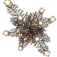 Meyda Lighting Pine Branch 262112 52" 12-Light Mahogany Bronze Valley View Chandelier With Silver Mica Shade Glass