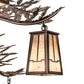 Meyda Lighting Pine Branch 262112 52" 12-Light Mahogany Bronze Valley View Chandelier With Silver Mica Shade Glass