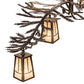 Meyda Lighting Pine Branch 262112 52" 12-Light Mahogany Bronze Valley View Chandelier With Silver Mica Shade Glass