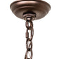 Meyda Lighting Pine Branch 262112 52" 12-Light Mahogany Bronze Valley View Chandelier With Silver Mica Shade Glass