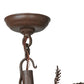 Meyda Lighting Pine Branch 28" 3-Light Cafe Noir Valley View Chandelier With Amber Mica Shade Glass