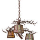 Meyda Lighting Pine Branch 28" 3-Light Rust Valley View Chandelier With Beige Iridescent Shade Glass
