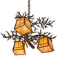 Meyda Lighting Pine Branch 28" 3-Light Rust Valley View Chandelier With Beige Iridescent Shade Glass