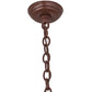 Meyda Lighting Pine Branch 28" 3-Light Rust Valley View Chandelier With Beige Iridescent Shade Glass