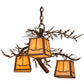 Meyda Lighting Pine Branch 28" 3-Light Rust Valley View Chandelier With Beige Iridescent Shade Glass