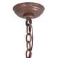 Meyda Lighting Pine Branch 28" 3-Light Rust & Wrought Iron Valley View Chandelier With Beige Iridescent Shade Glass