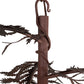 Meyda Lighting Pine Branch 28" 3-Light Rust & Wrought Iron Valley View Chandelier With Beige Iridescent Shade Glass