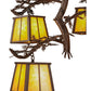 Meyda Lighting Pine Branch 28" 4-Light Cafe Noir Chandelier With Beige Art Shade Glass