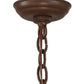 Meyda Lighting Pine Branch 28" 4-Light Cafe Noir Chandelier With Beige Art Shade Glass