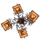 Meyda Lighting Pine Branch 28" 4-Light Cafe Noir Valley View Chandelier With Honey Opal Art Frosted Shade Glass