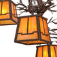 Meyda Lighting Pine Branch 28" 4-Light Cafe Noir Valley View Chandelier With Honey Opal Art Frosted Shade Glass