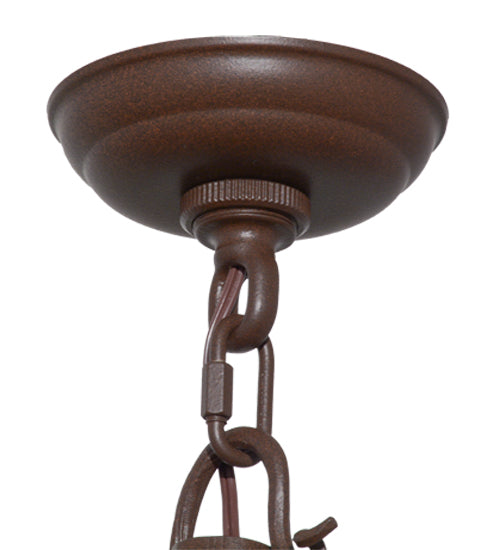Meyda Lighting Pine Branch 28" 4-Light Cafe Noir Valley View Chandelier With Honey Opal Art Frosted Shade Glass