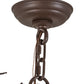Meyda Lighting Pine Branch 28" 4-Light Cafe Noir Valley View Chandelier With Silver Mica Shade Glass
