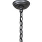 Meyda Lighting Pine Branch 28" 5-Light Gun Metal & Green Branches Valley View Chandelier With Silver Mica Shade Glass