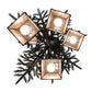 Meyda Lighting Pine Branch 28" 5-Light Gun Metal & Green Branches Valley View Chandelier With Silver Mica Shade Glass