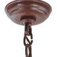 Meyda Lighting Pine Branch 28" 5-Light Rust With Green Branches Chandelier With Silver Mica Shade Glass