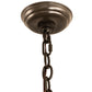 Meyda Lighting Pine Branch 28" 5-Light Timeless Bronze & Green Branches Valley View Chandelier With Silver Mica Shade Glass