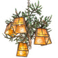Meyda Lighting Pine Branch 29" 5-Light Antique Copper Valley View Chandelier With Amber Mica Shade Glass